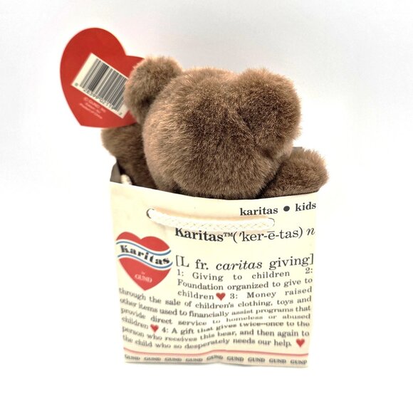 Gund Karitas Tender Teddy Brown Plush Teddy Bear 1989 Tags Gift Bag Vintage NOS - Picture 4 of 15
